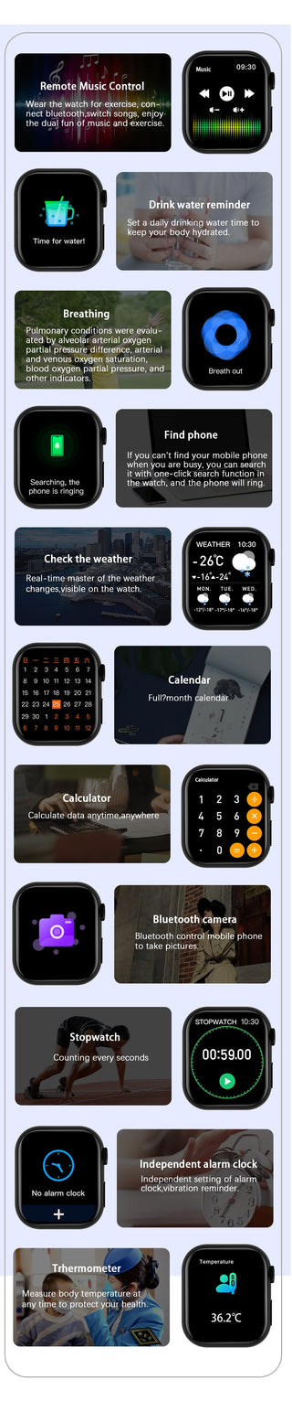 2023 Smart Watch Women Series 8 2.0 " Screen Bluetooth Call Heart Rate Blood Pressure Men Smartwatch for Apple Watch IWO Watch 8 ALODIA STORE