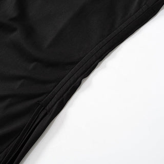 Goth Dark Mall Gothic Drawstring Bodycon Women Mini Dresses Y2k Punk Black Split Sexy Long Sleeve Dress Grunge Basic Partywear ALODIA STORE