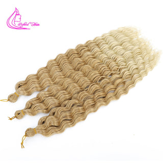Synthetic Curly Braids  Water Wave 22 30 Inch Long Crochet Hair Ombre Brown Blonde Pink Deep Wave Braiding Hair Extensions ALODIA STORE