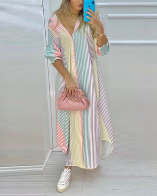 European And American Spring And Summer Fashion Sexy Shirt Long Skirt Dress Women ALODIA STORE