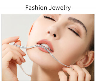TIEEFEGO 925 Sterling Silver 6mm Side Chain 8/18/20/22/24 Inch Necklace For Woman Men Fashion Wedding Engagement Jewelry Gift ALODIA STORE