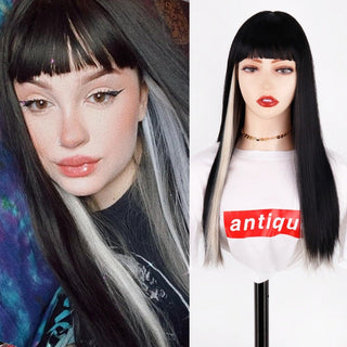 Lolita synthetic Wig Pink Wig Blonde wig Long Streight hair With Bangs Natural wigs For women hair Cosplay Wig ALODIA STORE