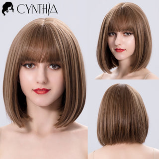 Short Bob Wig Synthetic Wigs For Women Black Ombre Red Blonde Pink Lolita Cosplay Party Natural Hair Heat Resistant Perruque Bob ALODIA STORE