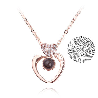 Projection Necklace 100 Languages I Love You Pendant Jewelry For Lover Girlfriend 2023 Trendy Couple Romantic Cute Accessories ALODIA STORE