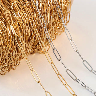 No Fade 2Meters Stainless Steel Chains for Jewelry Making DIY Necklace Bracelet Accessories Gold Chain Lips Beads Beaded Chain ALODIA STORE