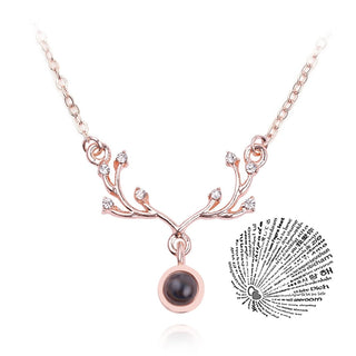 Projection Necklace 100 Languages I Love You Pendant Jewelry For Lover Girlfriend 2023 Trendy Couple Romantic Cute Accessories ALODIA STORE