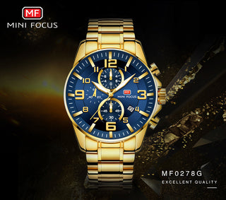 MINI FOCUS Watches Mens Top Brand Luxury Gold Watch Calendar Waterproof Chronograph Multifunction Business relogio masculino New ALODIA STORE