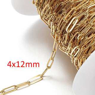 No Fade 2Meters Stainless Steel Chains for Jewelry Making DIY Necklace Bracelet Accessories Gold Chain Lips Beads Beaded Chain ALODIA STORE