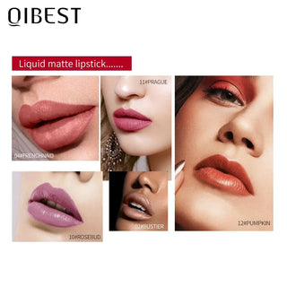 QIBEST Matte Lip Gloss Lips Makeup Moisturizer Lipstick Long Lasting Liquid Lipstick Lip Tint Cosmetics Lipgloss Lightweight ALODIA STORE