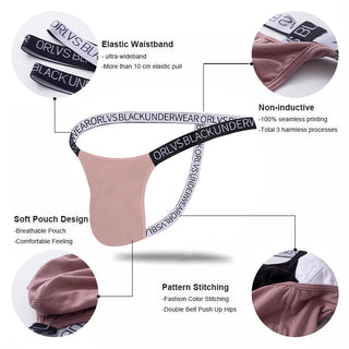 ORLVS Sissy Bikini Mens Jockstrap Men Thong Sexy Gay Man's Underwear Men's Thongs Modal Penis Pouch Low Waist G-strings Lingerie ALODIA STORE