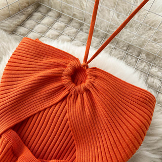 Halter Crochet Bodycon Dress ALODIA STORE