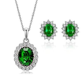 Exquisite Double Heart Necklace Earrings Bracelet Jewelry Set Charm Ladies Jewelry Fashion Bridal Accessory Set Romantic Gifts ALODIA STORE