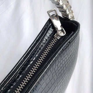 Luxury Colored Diamond Half Moon Women Purses and Handbags Evening Bag Serpentine Designer Party Clutch Bag Chic Wedding Bag ALODIA STORE