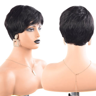 Short Pixie Cut Wig Human Hair Wigs For Black Women Fashion Lady Brazilian Straight Remy Glueless Machine Made Short Hair Wigs ALODIA STORE