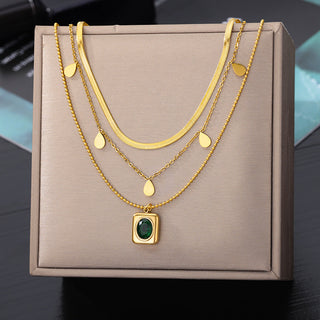 Stainless Steel Geometry Star Moon Butterfly Pendant Multilayer Chain Choker Necklace For Women Wedding Accessories Dropshipping ALODIA STORE