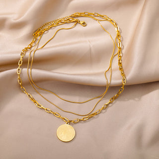 Stainless Steel Geometry Star Moon Butterfly Pendant Multilayer Chain Choker Necklace For Women Wedding Accessories Dropshipping ALODIA STORE