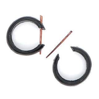 Go2BoHo Black New Fashion Natural Wooden Ear Decoration Loop Hippy Style Earrings for Man and Women Jewelry as Gift Alodia Store
