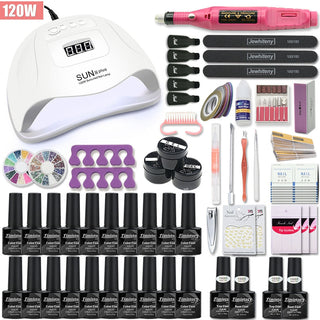 Nail Set with Nail Lamp Manicure Set 40/30/20/10 Color UV Polish ALODIA STORE