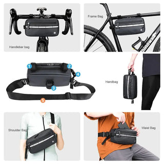 Rhinowalk Handlebar Bag Bicycle Bag Frame Pannier Bag Waterproof Multifunction Portable Shoulder Bag Cycling Bag Bike Accessorie ALODIA STORE