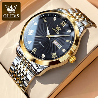 OLEVS Top Brand Automatic Mechanical Men Watch Threaded Dial Waterproof Stainless Steel Strap Classic Men's Watches Luxury ALODIA STORE
