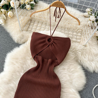 Halter Crochet Bodycon Dress ALODIA STORE