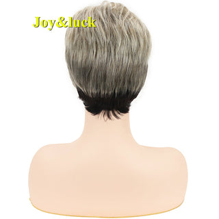 Short Ombre Blonde Wig Synthetic Bob Straight Hair With Bangs Women Natural Daily Wear Wig ALODIA STORE