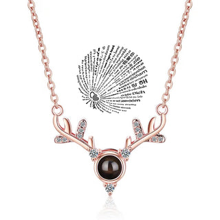 Projection Necklace 100 Languages I Love You Pendant Jewelry For Lover Girlfriend 2023 Trendy Couple Romantic Cute Accessories ALODIA STORE