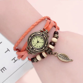 High Quality Women Genuine Leather Vintage Quartz Dress Watch Bracelet Wristwatches watch women luxury watch ALODIA STORE
