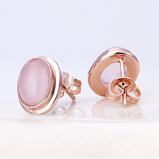 High Quality Natural Stones QUARTZ Clavicle Chain Necklace Pink Stone Earrings Wholesale necklace Jewelry Set For grandma Mum ALODIA STORE