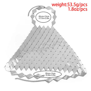 Shiny Plastic Sequins Sexy Backless Crop Tank Tops For Women y2k Hollow Out Halter Shiny Solid Silver Fashion Sequin CropTop ALODIA STORE