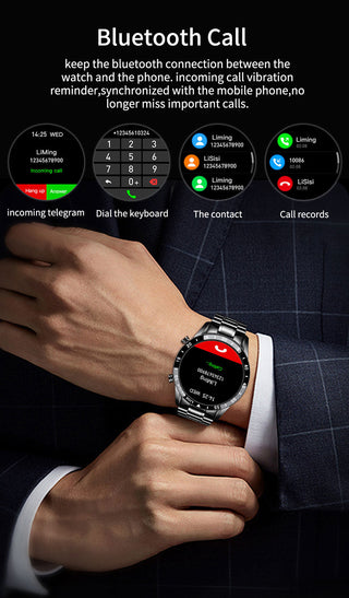 LIGE 2022 Full Circle Touch Screen Steel Band Luxury Bluetooth Call Men Smart Watch Waterproof Sport Activity Fitness Watch+Box ALODIA STORE