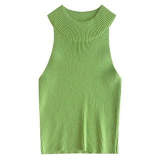 Sexy Tank Top Turtleneck Halter Crop Tops Women Summer Camis Backless Camisole Fashion Casual Tube Lady Sleeveless Cropped Vest ALODIA STORE