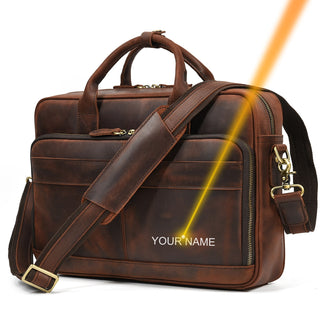 MAHEU Retro Laptop Briefcase Bag Genuine Leather Handbags Casual 15.6 Pad Bag Daily Working Tote Bags Men Male bag for documents ALODIA STORE