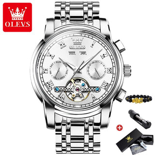 OLEVS Original Watch For Men Automatic Mechanical Watch Top Brand Luxury Tourbillon Wristwatch Classic Male Black Watches  6607 ALODIA STORE