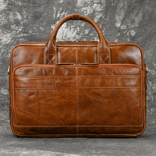 MAHEU Retro Laptop Briefcase Bag Genuine Leather Handbags Casual 15.6 Pad Bag Daily Working Tote Bags Men Male bag for documents ALODIA STORE
