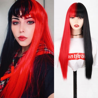Lolita synthetic Wig Pink Wig Blonde wig Long Streight hair With Bangs Natural wigs For women hair Cosplay Wig ALODIA STORE