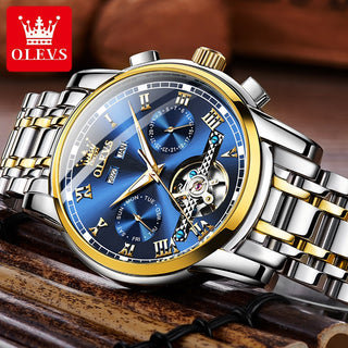 OLEVS Original Watch For Men Automatic Mechanical Watch Top Brand Luxury Tourbillon Wristwatch Classic Male Black Watches  6607 ALODIA STORE
