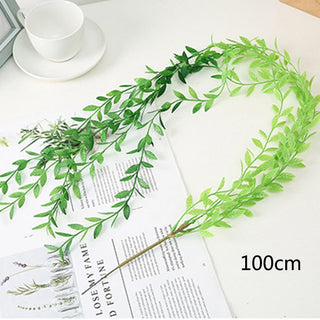 Artificial Plant Vines Wall Hanging Rattan Leaves Branches Outdoor Garden Home Decoration Plastic Fake Silk Leaf Green Plant Ivy ALODIA STORE