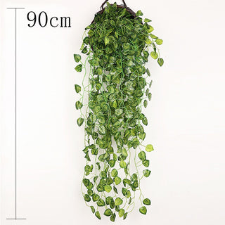 Artificial Plant Vines Wall Hanging Rattan Leaves Branches Outdoor Garden Home Decoration Plastic Fake Silk Leaf Green Plant Ivy ALODIA STORE