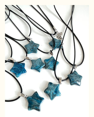Trend Natural Stone Hexagon Crystal Rose Quartz Opal Star Pendant Necklace for Women Fluorite Lapis Bullet Pendulum Jewelry Gift ALODIA STORE