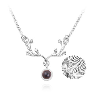 Projection Necklace 100 Languages I Love You Pendant Jewelry For Lover Girlfriend 2023 Trendy Couple Romantic Cute Accessories ALODIA STORE