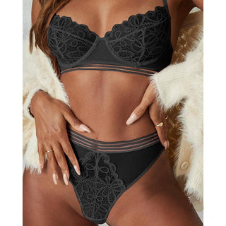 Pink Bras and Panties Sets Lace Underwear Women Sexy Push Up Lingerie and Panty Nightie Clothes Female High Waist Lingere ALODIA STORE