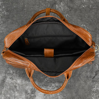 MAHEU Retro Laptop Briefcase Bag Genuine Leather Handbags Casual 15.6 Pad Bag Daily Working Tote Bags Men Male bag for documents ALODIA STORE