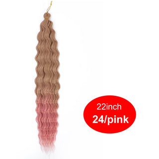 Synthetic Curly Braids  Water Wave 22 30 Inch Long Crochet Hair Ombre Brown Blonde Pink Deep Wave Braiding Hair Extensions ALODIA STORE