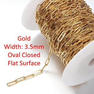 No Fade 2Meters Stainless Steel Chains for Jewelry Making DIY Necklace Bracelet Accessories Gold Chain Lips Beads Beaded Chain ALODIA STORE