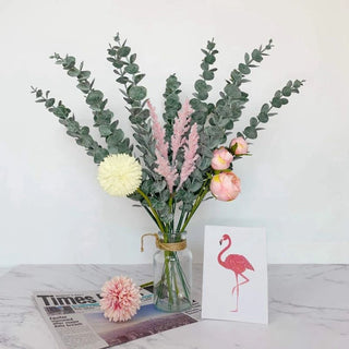 Artificial Plants Plastic Eucalyptus Leaves Green Branch For Home Garden Decor Wedding Christmas Decoration Wreaths Fake Flowers ALODIA STORE