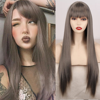 Lolita synthetic Wig Pink Wig Blonde wig Long Streight hair With Bangs Natural wigs For women hair Cosplay Wig ALODIA STORE