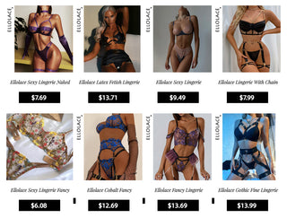 Ellolace 3-Piece Sheer Lingerie Sexy Lace Transparent Underwear Wireless Bra And Panty Set Garters and Thongs Sensual Intimate ALODIA STORE