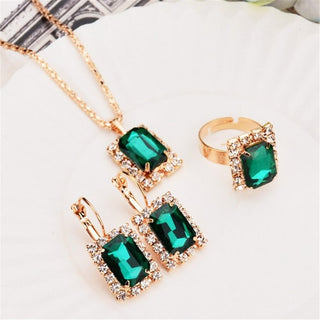 Exquisite Double Heart Necklace Earrings Bracelet Jewelry Set Charm Ladies Jewelry Fashion Bridal Accessory Set Romantic Gifts ALODIA STORE