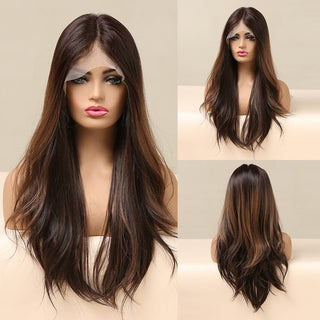 EASIHAIR Straight Blonde Lace Front Synthetic Wigs with Baby Hair Long Women's Lace Wigs High Density Natural Wig Heat Resistant ALODIA STORE